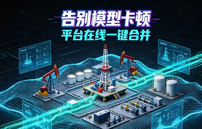 油田数字化平台3d模型一键在线合并